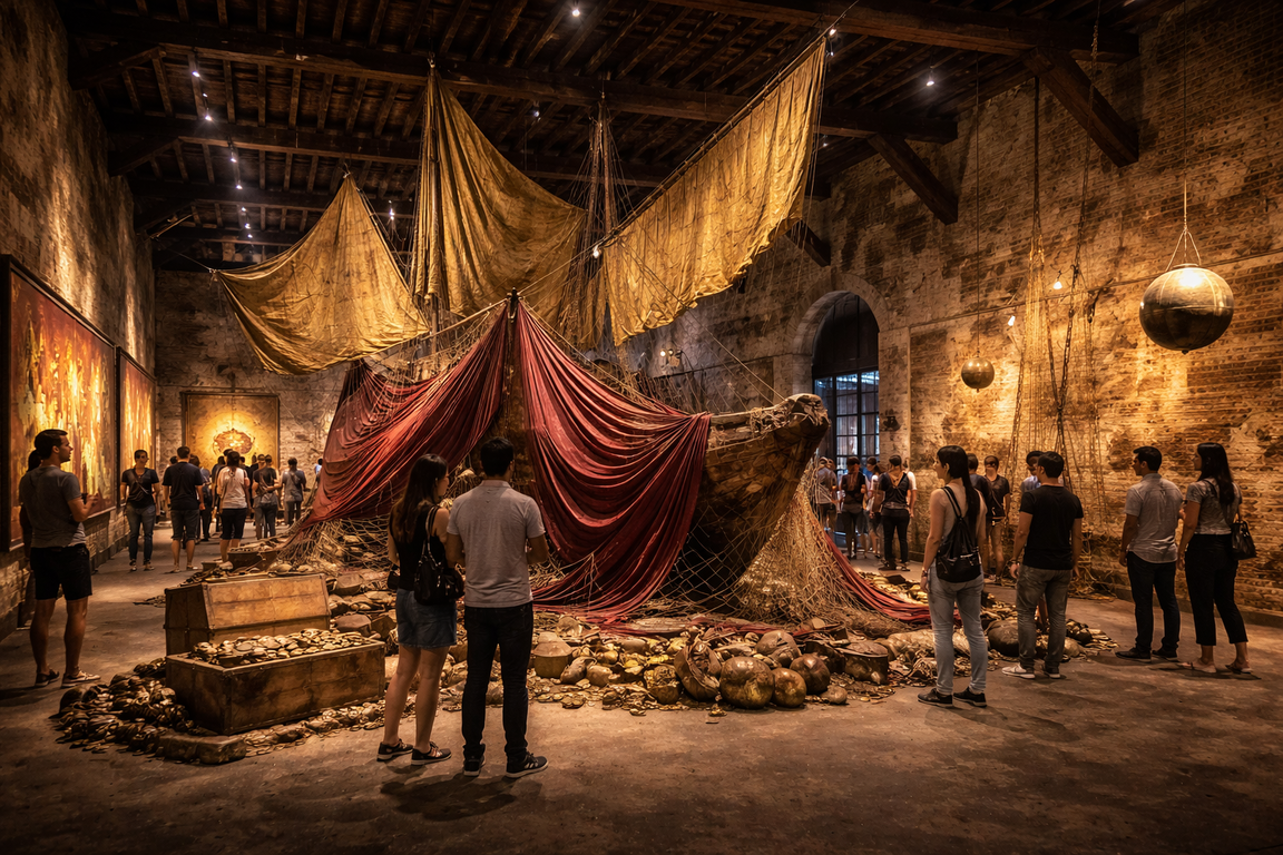 Instalasi Seni “Crimson Gilt”: Sejarah Maritim Nusantara